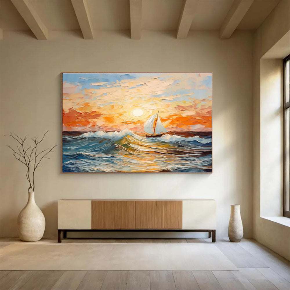 evening coastal abstract canvas design 4